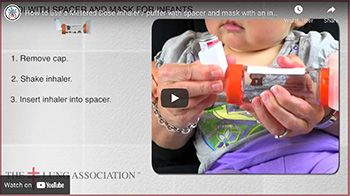 How to use a Metered Dose Inhaler / puffer with spacer and mask with an infant