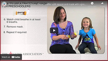 How to use a Metered Dose Inhaler / puffer with spacer and mask with a preschooler