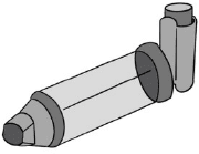 Illustration of Inhaler with Spacer and Face Mask