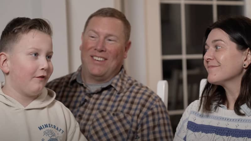 Hunter with his Mom and Dad